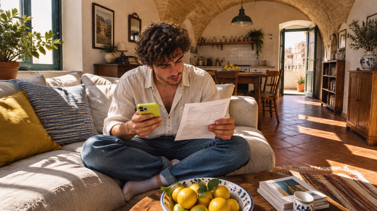 Persona che firma documenti per la richiesta di un mutuo con reddito netto di 2.500 euro al mese