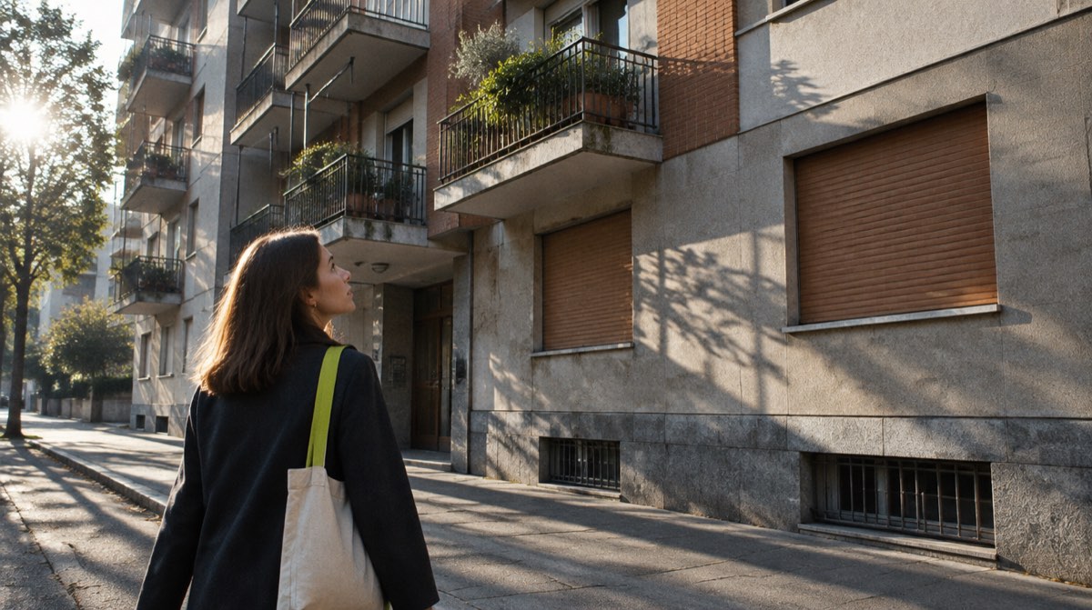 Interno di una casa moderna con documenti contrattuali e chiavi — illustrazione editoriale leasing immobiliare abitativo 2026
