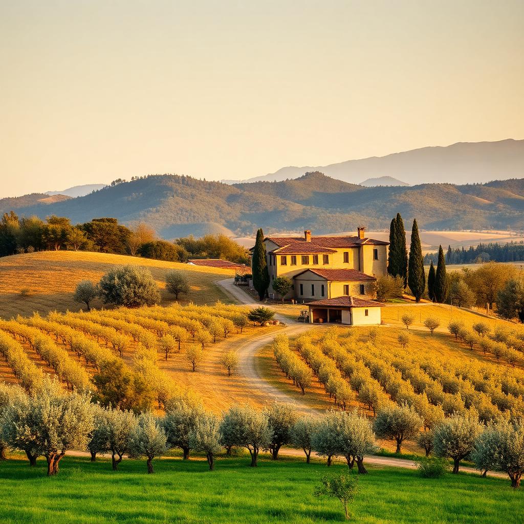 Imprenditore agricolo che osserva un terreno con fabbricato rurale — mutuo agrario 2026