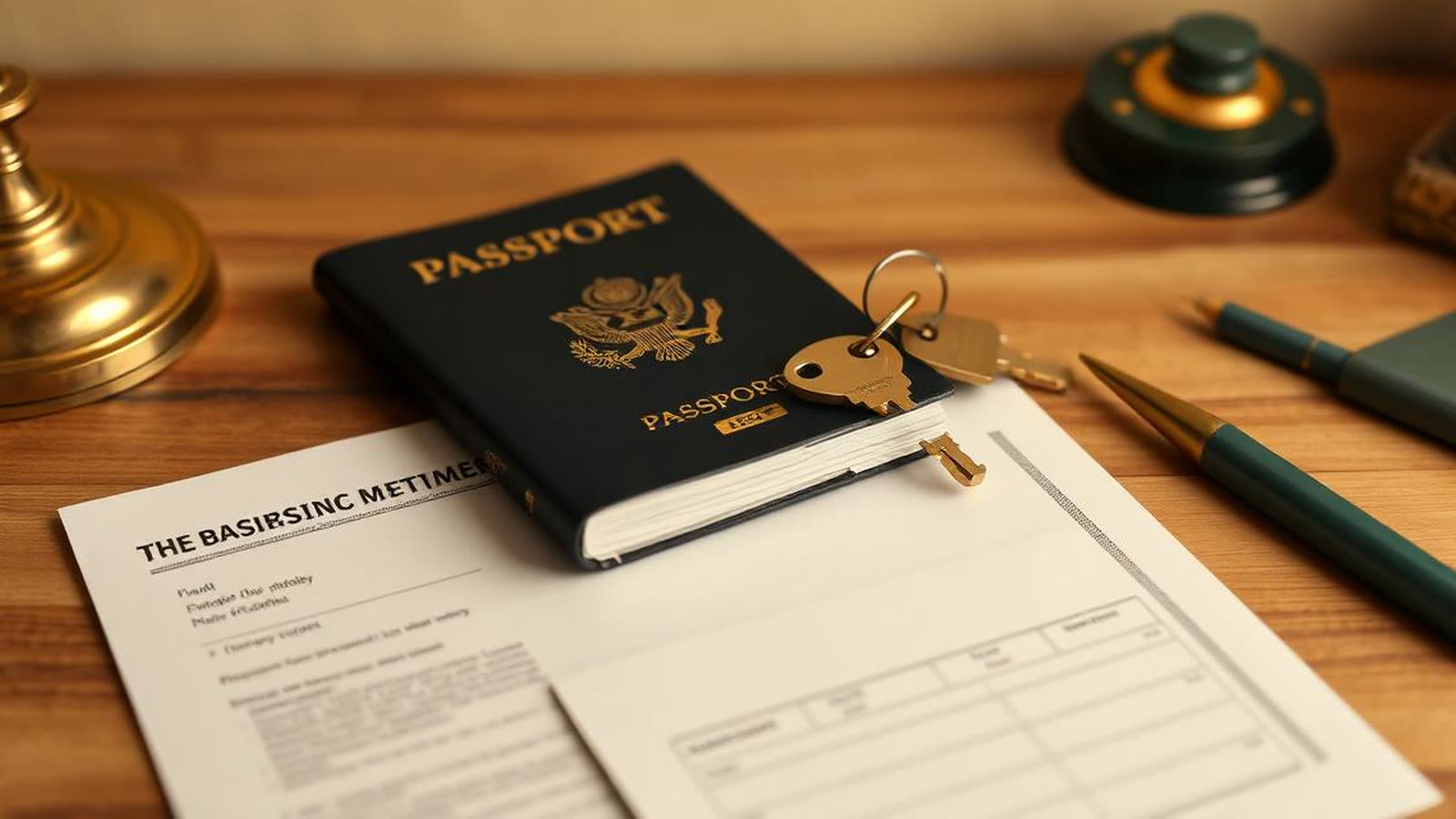 Passaporto italiano, chiavi di casa e documenti bancari su scrivania in legno — mutuo AIRE italiani all'estero 2026