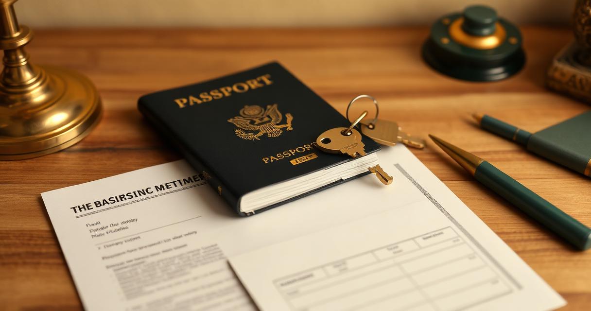 Passaporto italiano, chiavi di casa e documenti bancari su scrivania in legno — mutuo AIRE italiani all'estero 2026