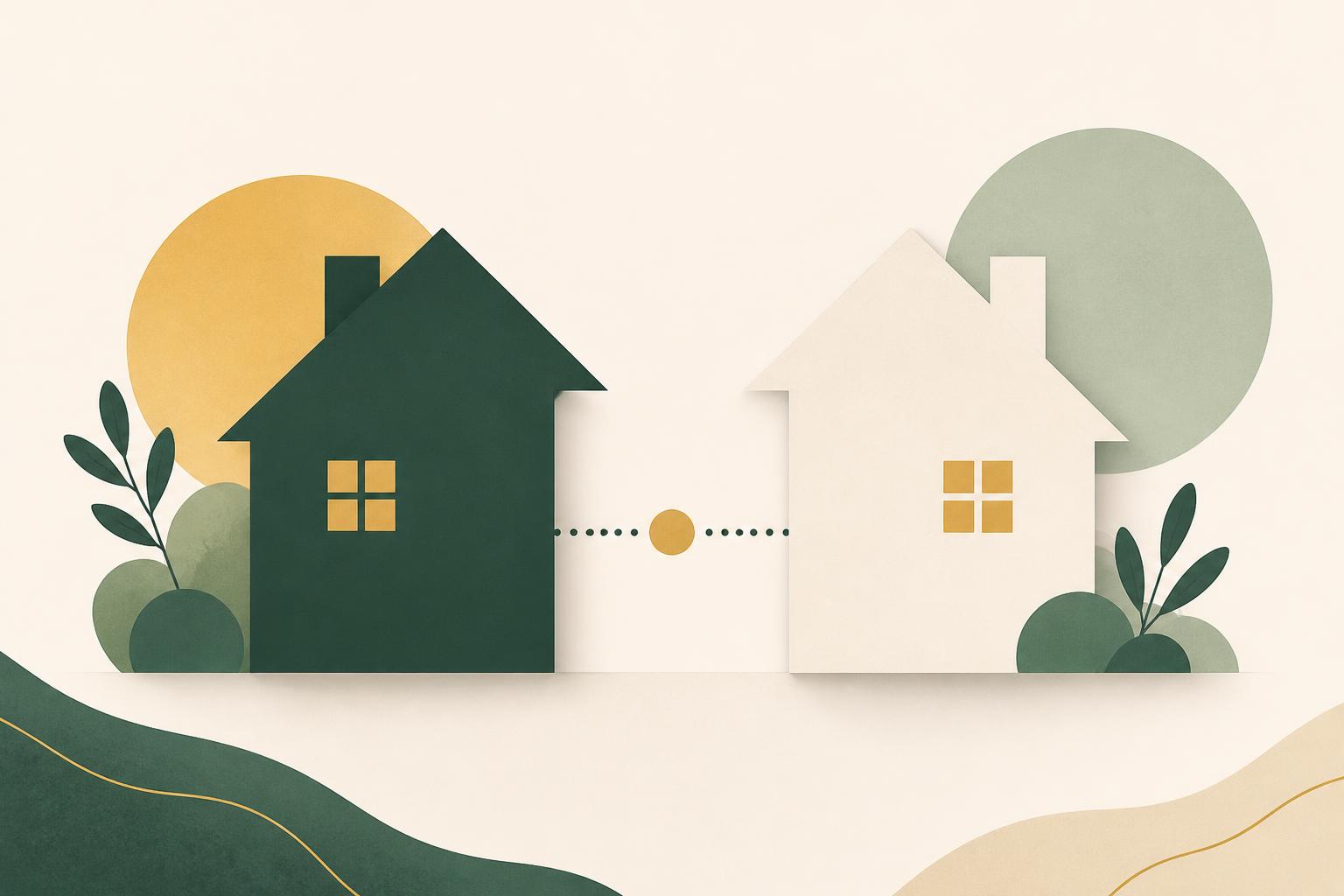 Documenti di compravendita immobiliare e fedi nuziali su tavolo in legno — agevolazioni mutuo prima casa separazione dei beni
