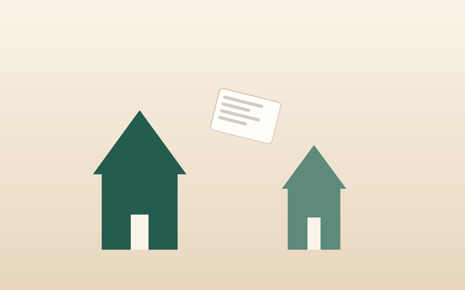 Scrittura privata con firma e casa stilizzata beige/verde — mutuo tra parenti scrittura privata rischi fiscali 2026