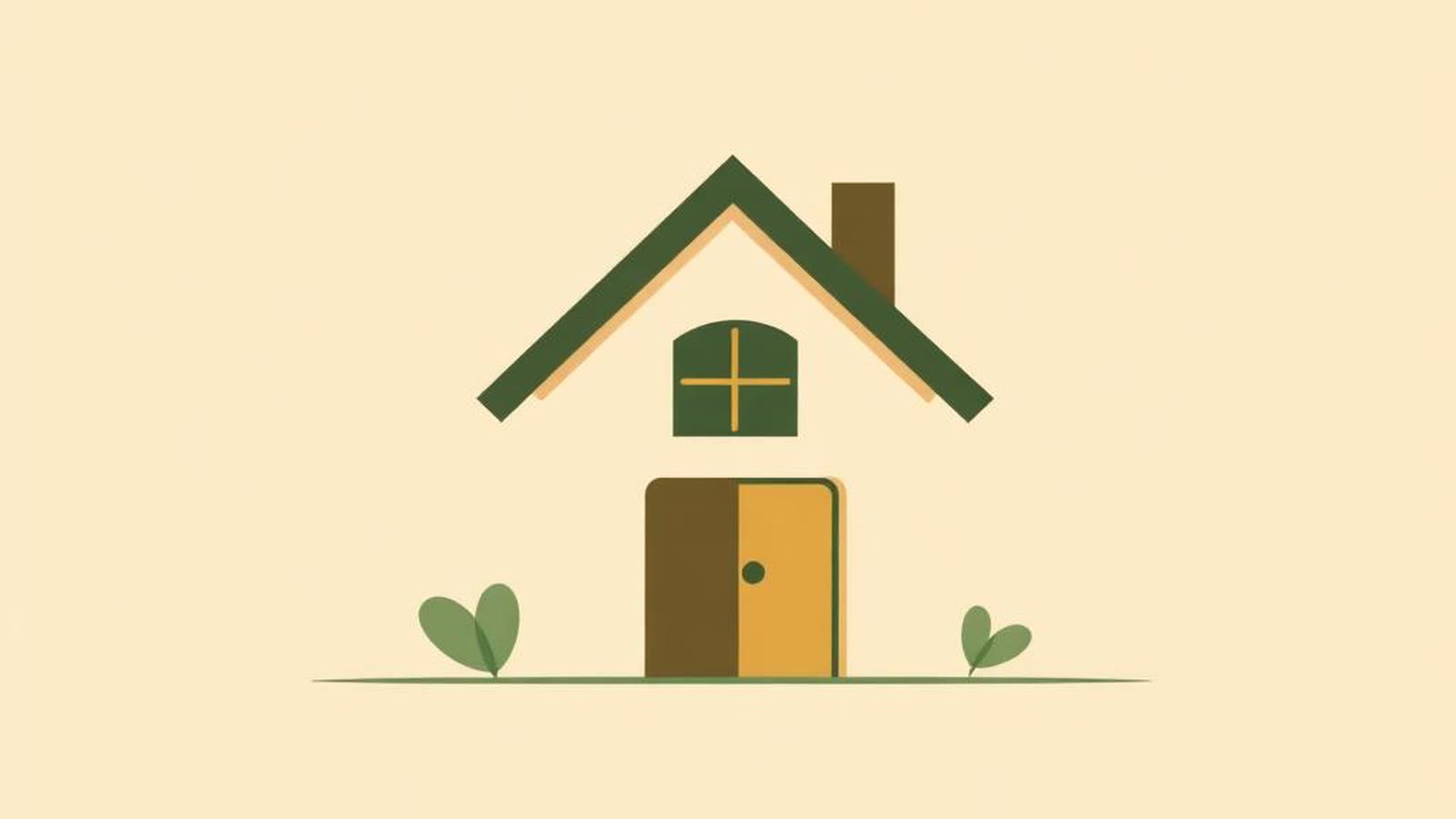 Illustrazione minimalista di una casa protetta da uno scudo — polizza incendio e scoppio per mutuo