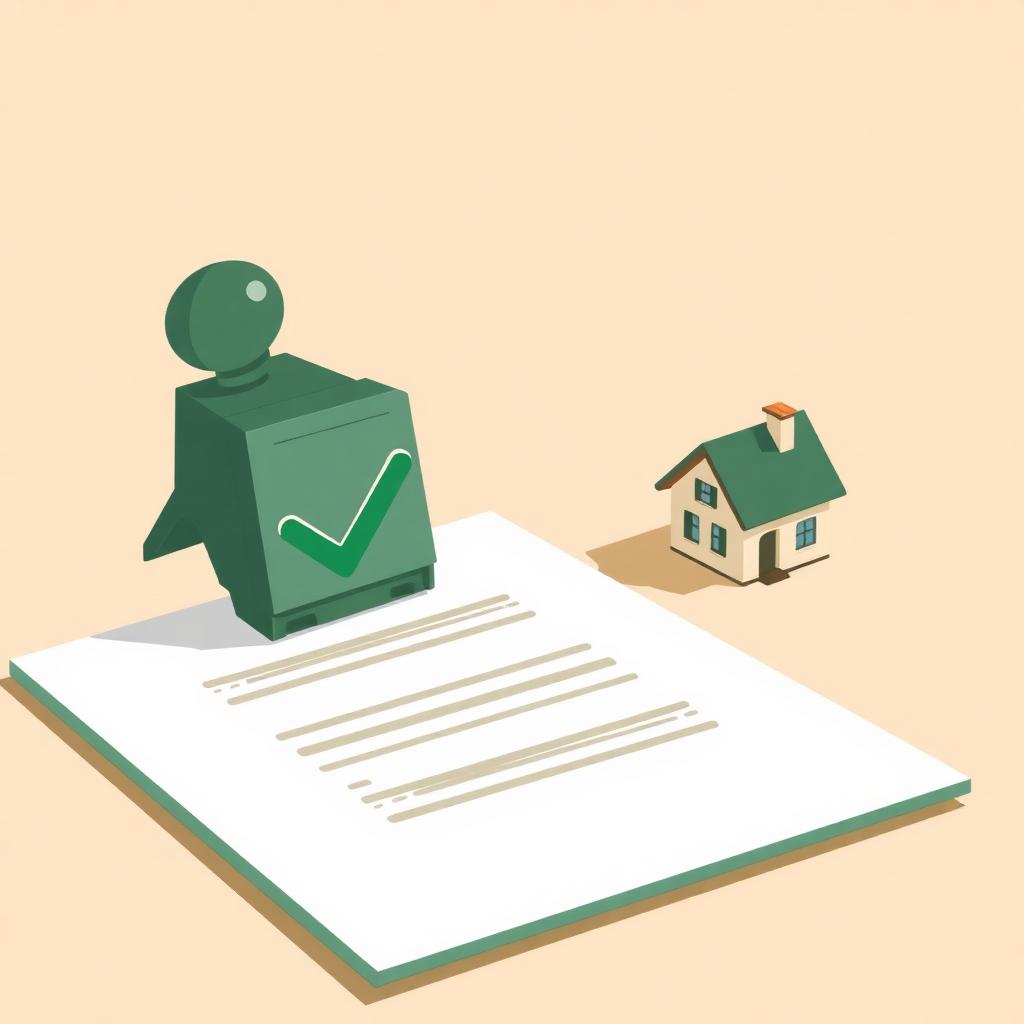 Timbro verde di approvazione su documento di pre-delibera mutuo con modellino di casa — guida 2026