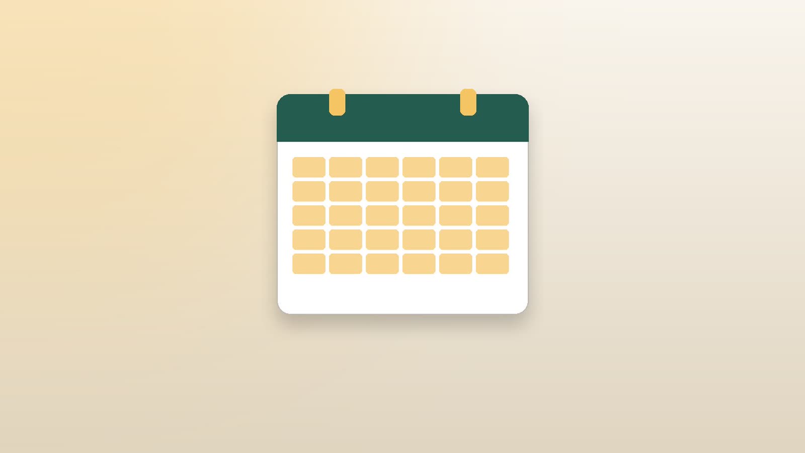 Calendario stilizzato con caselle evidenziate in oro che rappresentano i giorni lavorativi previsti per completare la surroga del mutuo