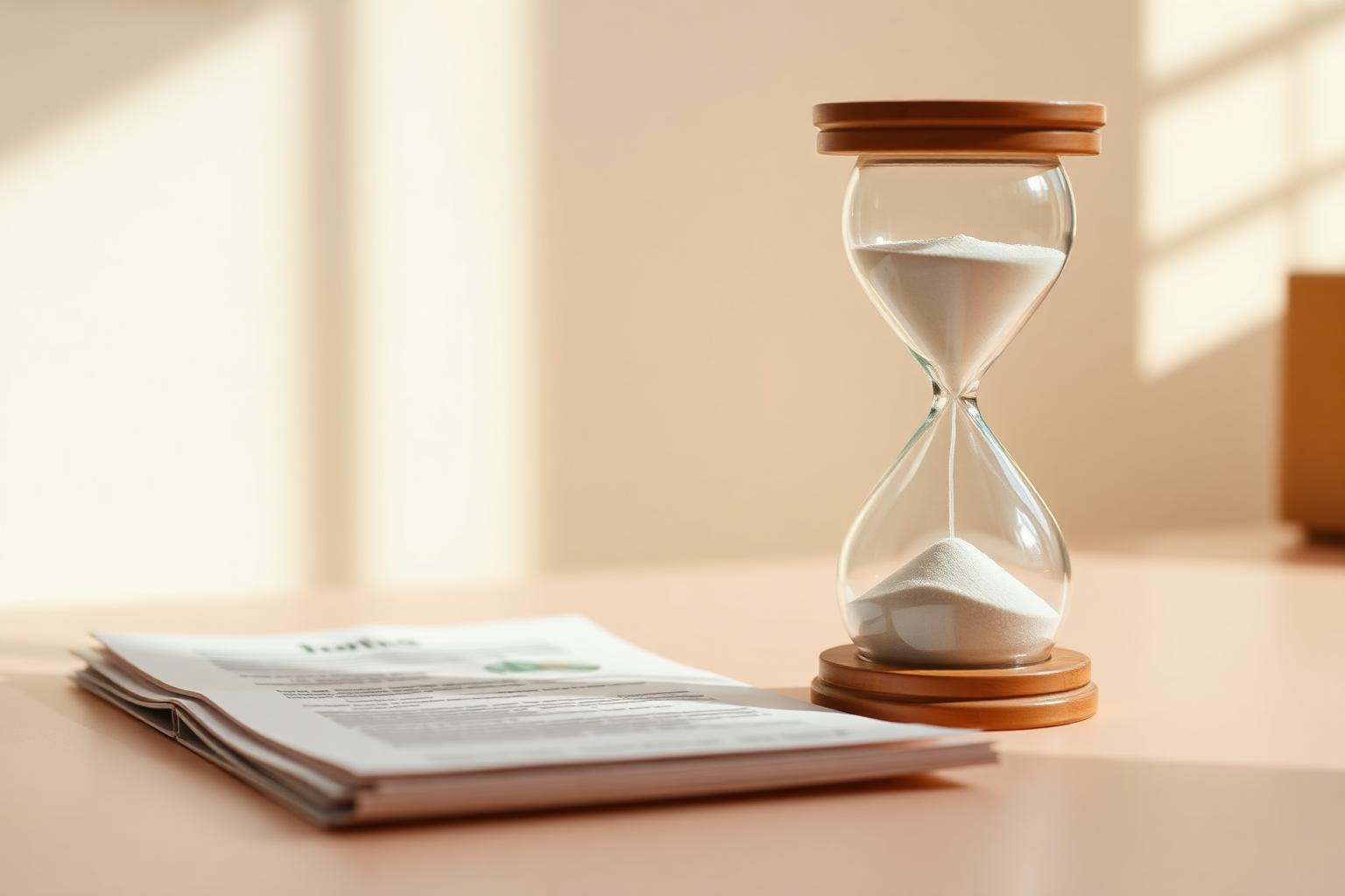 Persona preoccupata che guarda un orologio e documenti bancari - Rappresentazione del ritardo nella delibera del mutuo