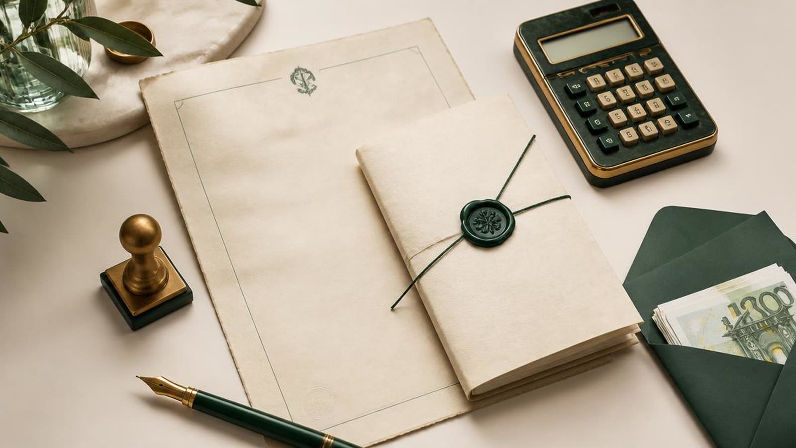 Scrivania con fattura del notaio, contratto di mutuo ipotecario e modello 730/2026 aperti — spese notarili detraibili mutuo prima casa
