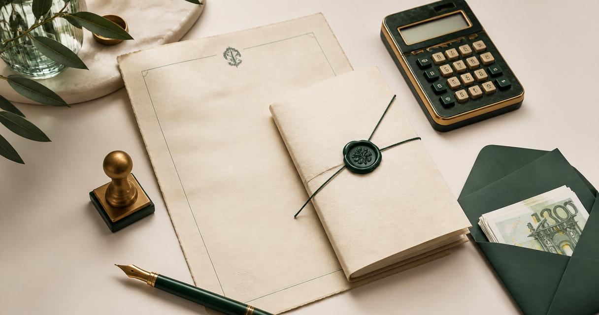 Scrivania con fattura del notaio, contratto di mutuo ipotecario e modello 730/2026 aperti — spese notarili detraibili mutuo prima casa